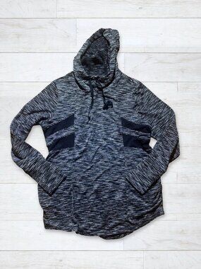 Velocity Black White Space Dye Mesh Panel Hoodie L